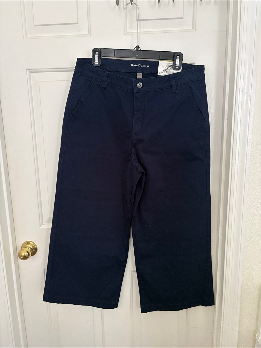 Navy Wide Leg Women’s Cropped Pants